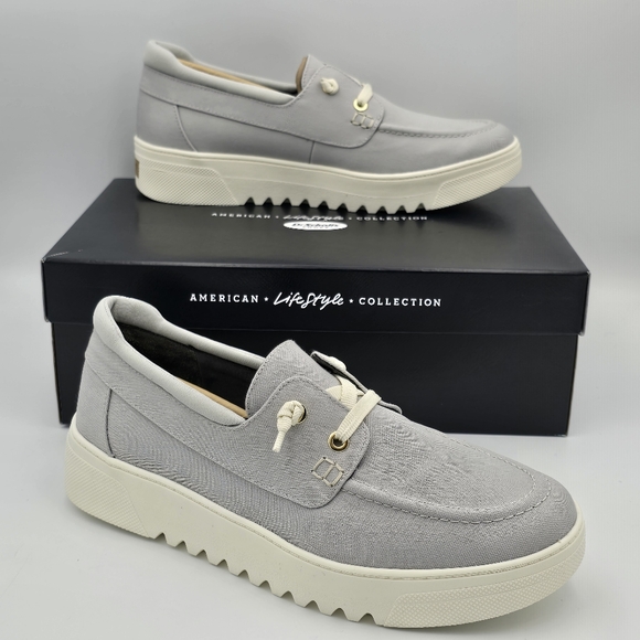 Dr. Scholl's Shoes - NIB Dr. Scholl's Get Onboard Grey2 Women's Canvas Platform Loafer Boat Shoes 9.5